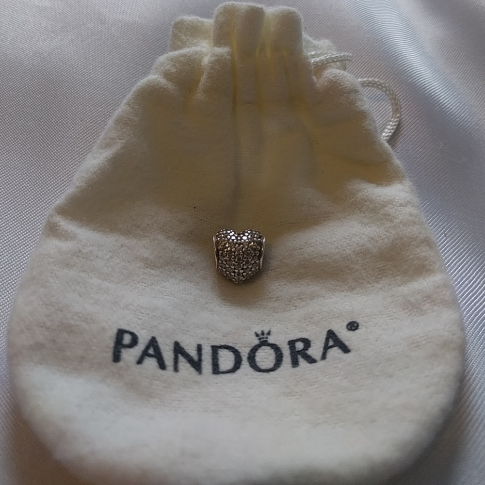 PANDORA Pave Heart Charm